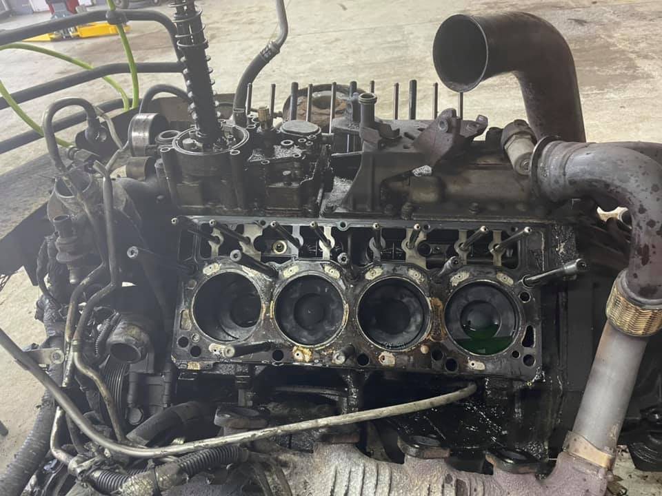 Engine with heads removed