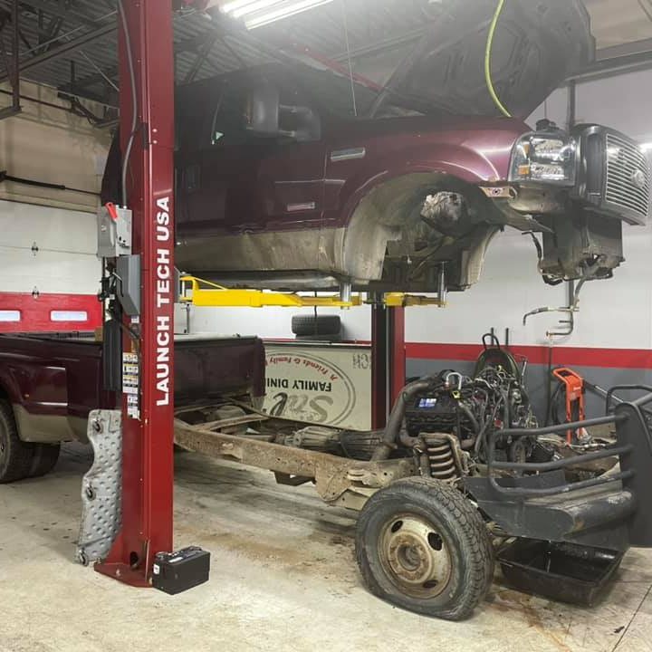 Work in the shop at Global Auto/Diesel